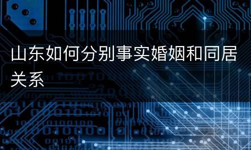 山东如何分别事实婚姻和同居关系