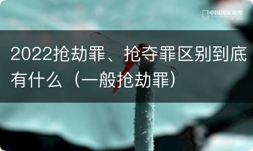 2022抢劫罪、抢夺罪区别到底有什么（一般抢劫罪）