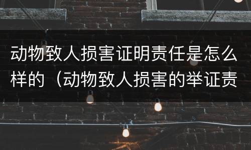 动物致人损害证明责任是怎么样的（动物致人损害的举证责任）