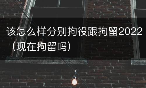 该怎么样分别拘役跟拘留2022（现在拘留吗）