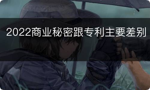 2022商业秘密跟专利主要差别