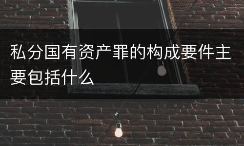 私分国有资产罪的构成要件主要包括什么