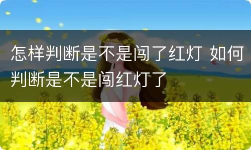 怎样判断是不是闯了红灯 如何判断是不是闯红灯了