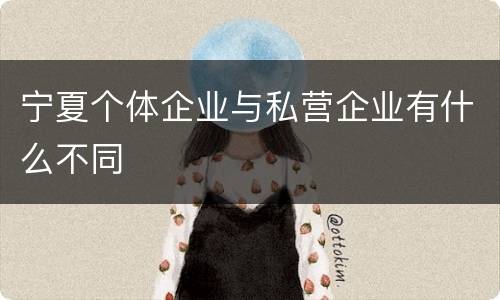 宁夏个体企业与私营企业有什么不同