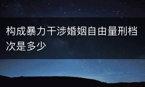 构成暴力干涉婚姻自由量刑档次是多少
