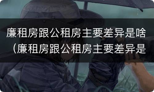 廉租房跟公租房主要差异是啥（廉租房跟公租房主要差异是啥意思）