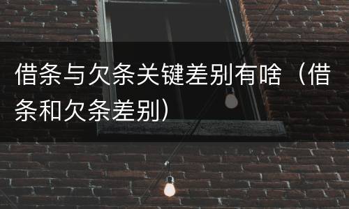 借条与欠条关键差别有啥（借条和欠条差别）