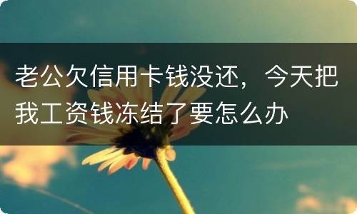 老公欠信用卡钱没还，今天把我工资钱冻结了要怎么办