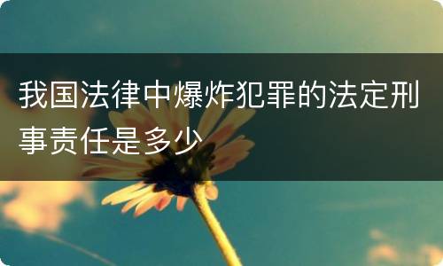 我国法律中爆炸犯罪的法定刑事责任是多少