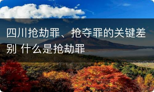 四川抢劫罪、抢夺罪的关键差别 什么是抢劫罪