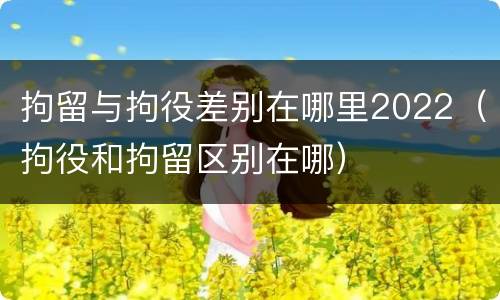 拘留与拘役差别在哪里2022（拘役和拘留区别在哪）