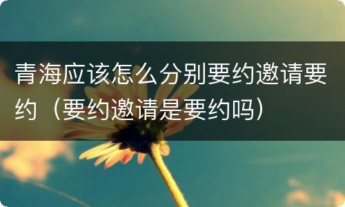 青海应该怎么分别要约邀请要约（要约邀请是要约吗）