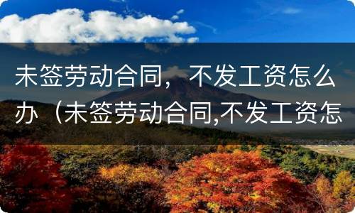 未签劳动合同，不发工资怎么办（未签劳动合同,不发工资怎么办呢）
