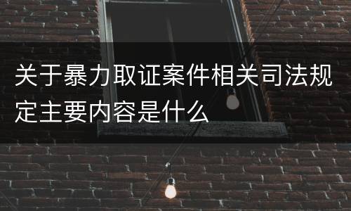 关于暴力取证案件相关司法规定主要内容是什么