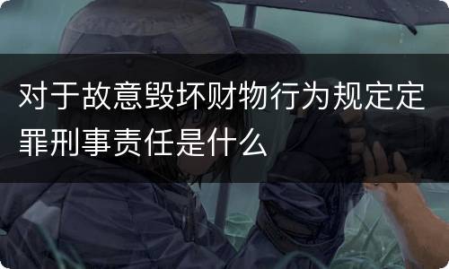 对于故意毁坏财物行为规定定罪刑事责任是什么