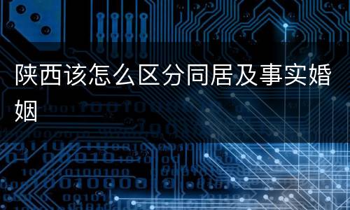 陕西该怎么区分同居及事实婚姻