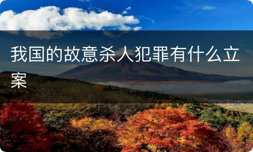 我国的故意杀人犯罪有什么立案