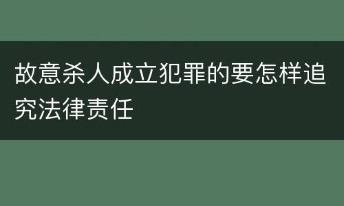 故意杀人成立犯罪的要怎样追究法律责任