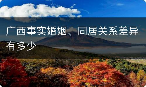 广西事实婚姻、同居关系差异有多少