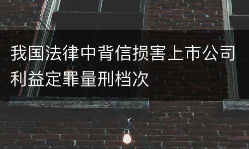 我国法律中背信损害上市公司利益定罪量刑档次