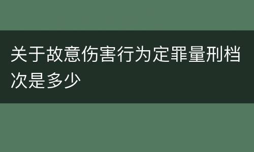 关于故意伤害行为定罪量刑档次是多少