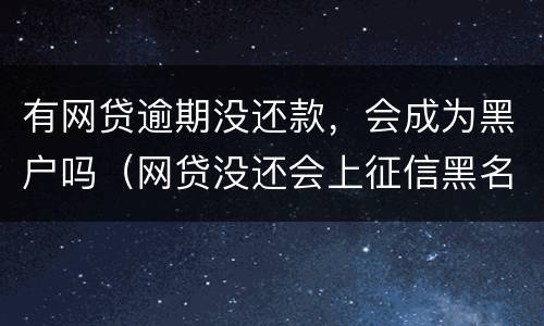 有网贷逾期没还款，会成为黑户吗（网贷没还会上征信黑名单吗）