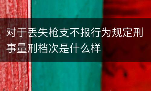 对于丢失枪支不报行为规定刑事量刑档次是什么样
