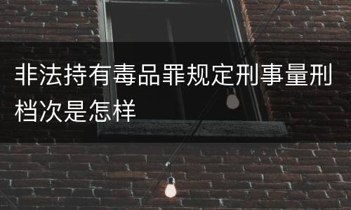 非法持有毒品罪规定刑事量刑档次是怎样