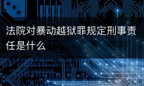 法院对暴动越狱罪规定刑事责任是什么