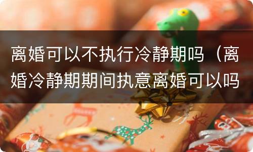 离婚可以不执行冷静期吗（离婚冷静期期间执意离婚可以吗）