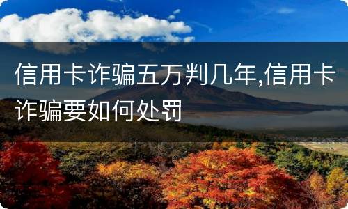 信用卡诈骗五万判几年,信用卡诈骗要如何处罚