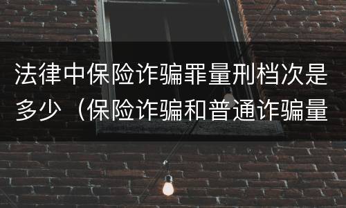 法律中保险诈骗罪量刑档次是多少（保险诈骗和普通诈骗量刑数额）