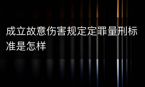 成立故意伤害规定定罪量刑标准是怎样