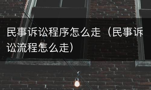 民事诉讼程序怎么走（民事诉讼流程怎么走）