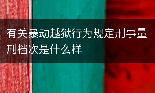 有关暴动越狱行为规定刑事量刑档次是什么样