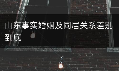 山东事实婚姻及同居关系差别到底