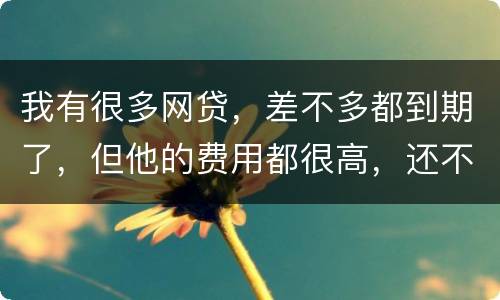 我有很多网贷，差不多都到期了，但他的费用都很高，还不起了，怎么办才好