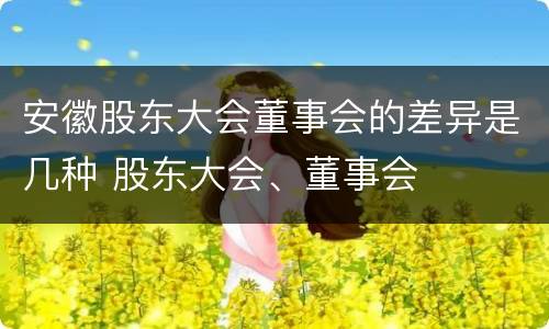 安徽股东大会董事会的差异是几种 股东大会、董事会