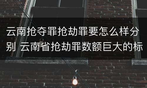 云南抢夺罪抢劫罪要怎么样分别 云南省抢劫罪数额巨大的标准