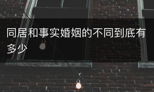 同居和事实婚姻的不同到底有多少
