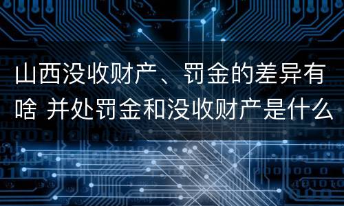 山西没收财产、罚金的差异有啥 并处罚金和没收财产是什么意思
