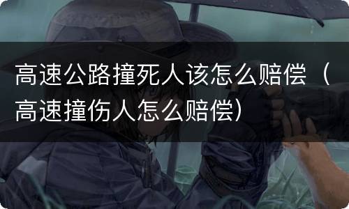 高速公路撞死人该怎么赔偿（高速撞伤人怎么赔偿）