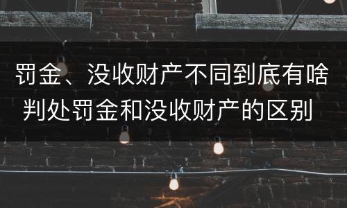 罚金、没收财产不同到底有啥 判处罚金和没收财产的区别