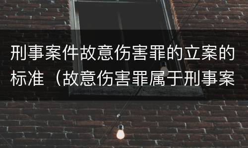 刑事案件故意伤害罪的立案的标准（故意伤害罪属于刑事案件吗）