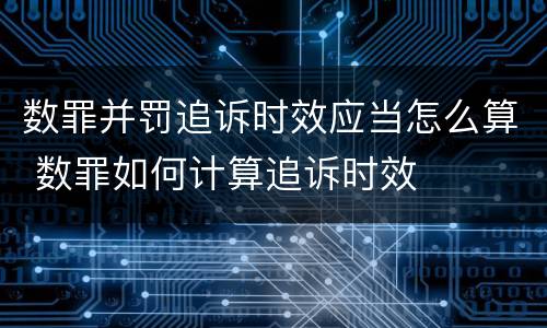 数罪并罚追诉时效应当怎么算 数罪如何计算追诉时效