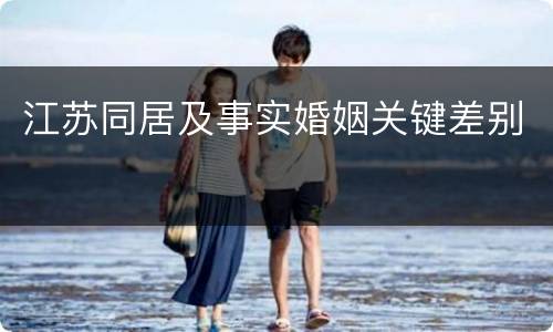 江苏同居及事实婚姻关键差别
