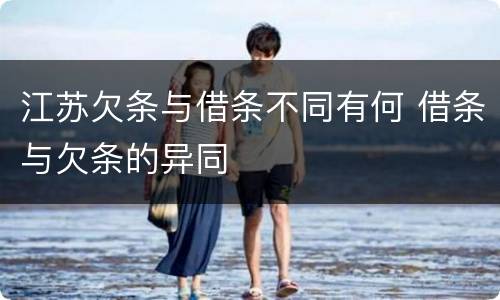 江苏欠条与借条不同有何 借条与欠条的异同
