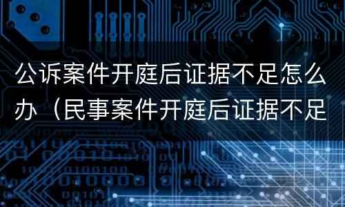 公诉案件开庭后证据不足怎么办（民事案件开庭后证据不足的案子怎么处理）