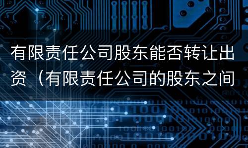 有限责任公司股东能否转让出资（有限责任公司的股东之间可以相互转让股权）