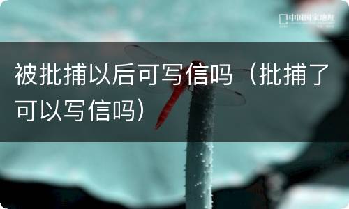 被批捕以后可写信吗（批捕了可以写信吗）